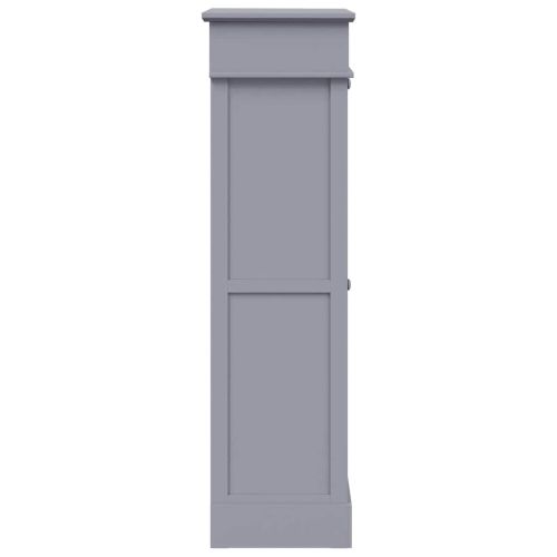 Шкаф за обувки, сив, 50x28x98 см, дърво от пауловния
