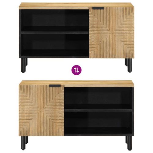 TV шкаф кафяв 80x31,5x46 cm масивна дървесина манго