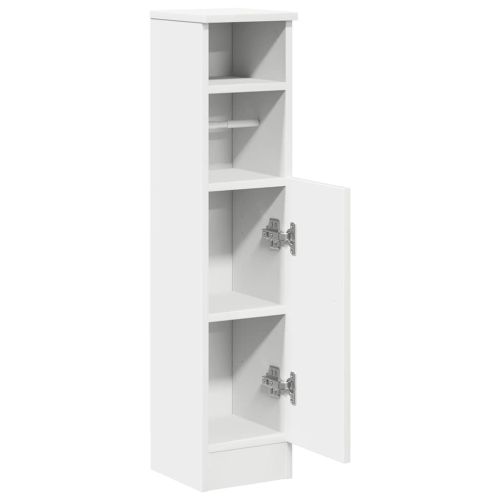 Шкаф за баня с поставка за ролки, бял, 20,5x22x90 см