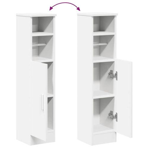 Шкаф за баня с поставка за ролки, бял, 20,5x22x90 см
