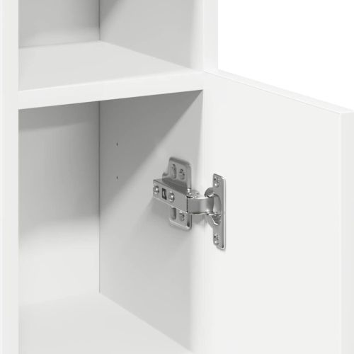 Шкаф за баня с поставка за ролки, бял, 20,5x22x90 см