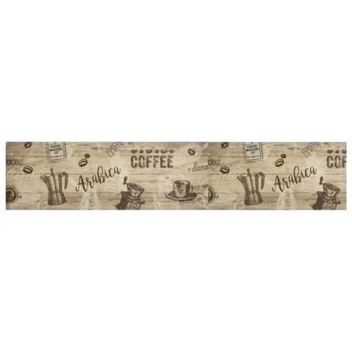 Кухненско килимче, миещо, Coffee, кафяво, 60x300 см, кадифе