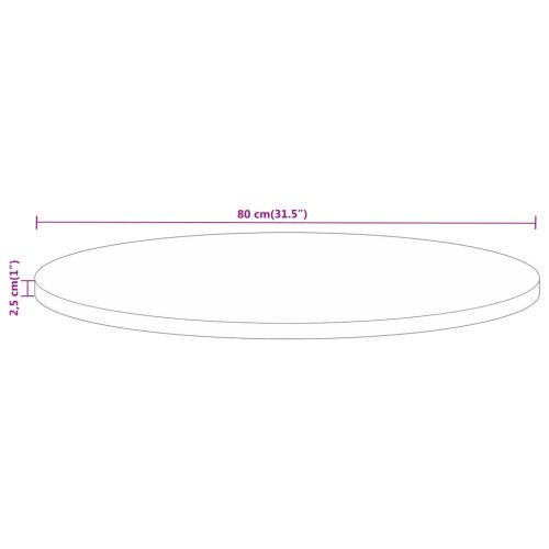 Плот за маса Ø 80x2,5 см кръгъл масивна регенерирана дървесина