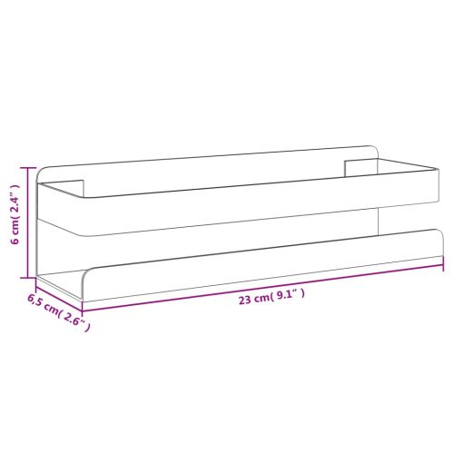 Рафт за душ 23x6,5x6 см матирана неръждаема стомана 304