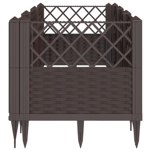 Градинска кашпа с колчета, кафява, 123,5x43,5x43,5 см, PP