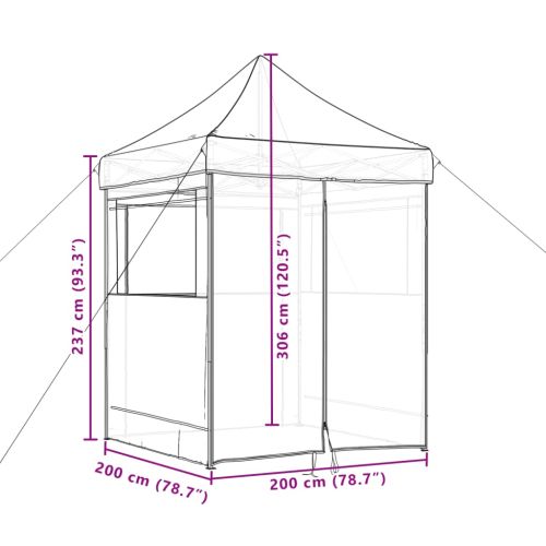 Сгъваема парти шатра pop-up с 4 странични стени теракота