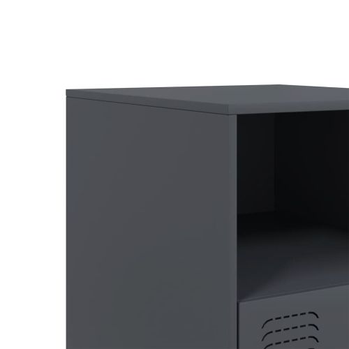 Нощни шкафчета, 2 бр, антрацит, 34,5x39х44 см, стомана