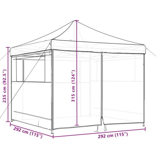 Сгъваема парти шатра pop-up с 4 странични стени теракота