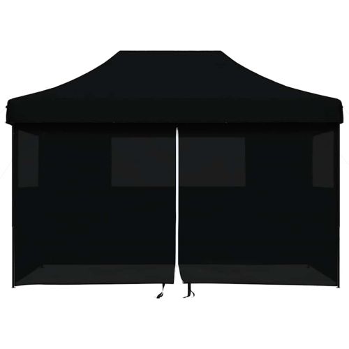 Сгъваема парти шатра pop-up с 4 странични стени черна