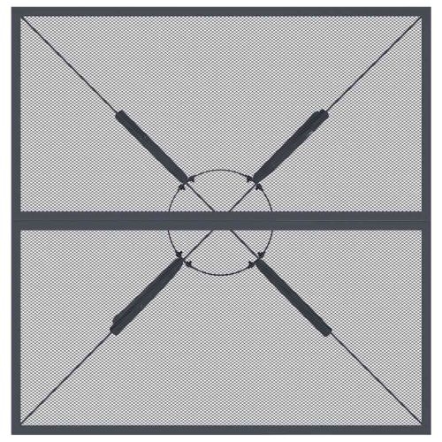 Градинска маса антрацит 80x80x72,5 cм стомана мрежа