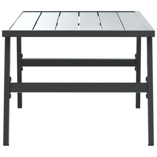 Градинска кафе маса черна 90x45x35 см прахово боядисана стомана