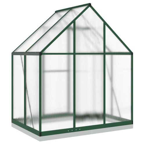 Оранжерия с основа рамка зелен 169x114x202 см алуминий