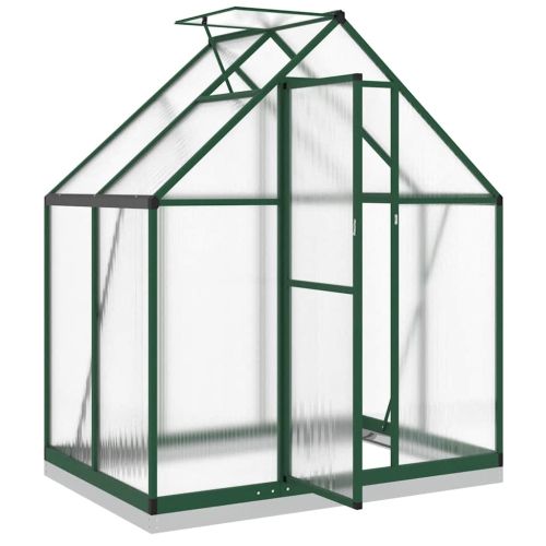 Оранжерия с основа рамка зелен 169x114x202 см алуминий