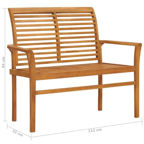 Градинска пейка, 112 см, тик масив