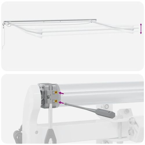 Автоматично прибираща се тента с LED, бордо, 450x300 см