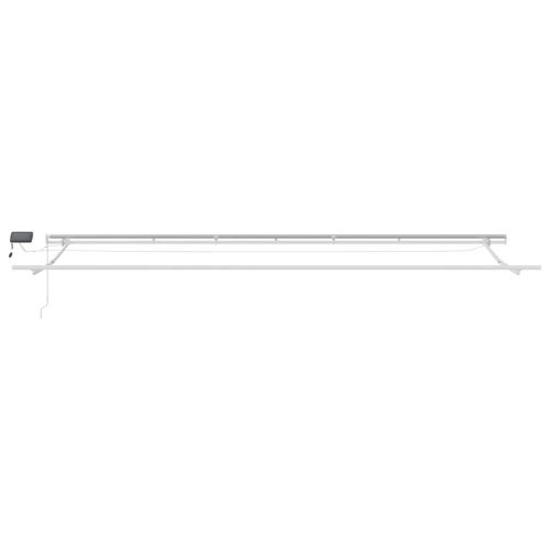 Ръчно прибираща се тента с LED, кафяв, 600x300 см