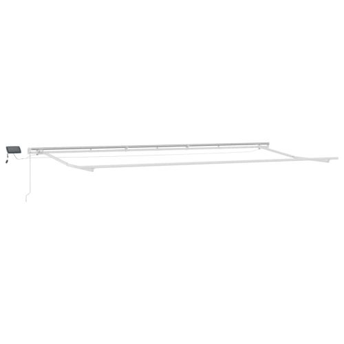 Ръчно прибираща се тента с LED, кафяв, 600x300 см