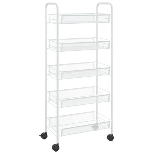 Кухненска количка на 5 нива, черна, 46x26x105 см, желязо