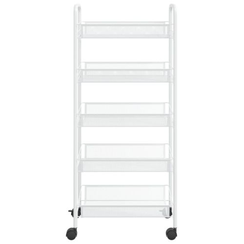 Кухненска количка на 5 нива, черна, 46x26x105 см, желязо