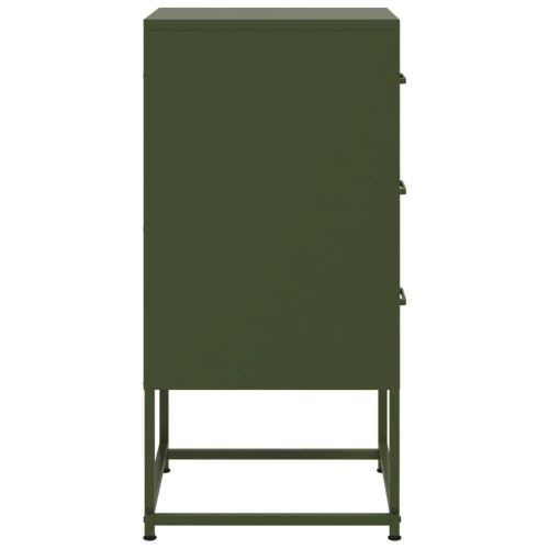 Нощни шкафчета 2 бр маслиненозелени 36x39x78 см стомана
