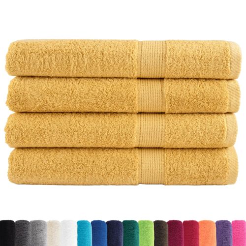 Премиум кърпи за сауна SOLUND 4 бр злато 80x200 см 600 gsm