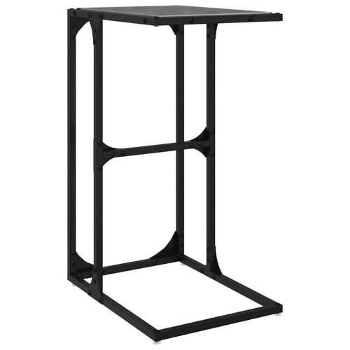 Помощна маса с черно стъкло 40x30x61,5 см стомана