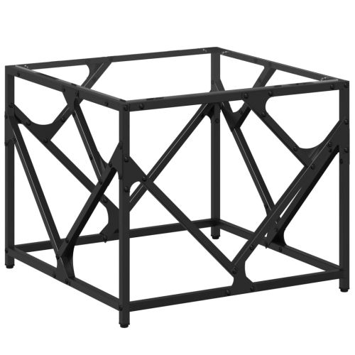 Маса за кафе с прозрачен стъклен плот 50x50x41 см стомана