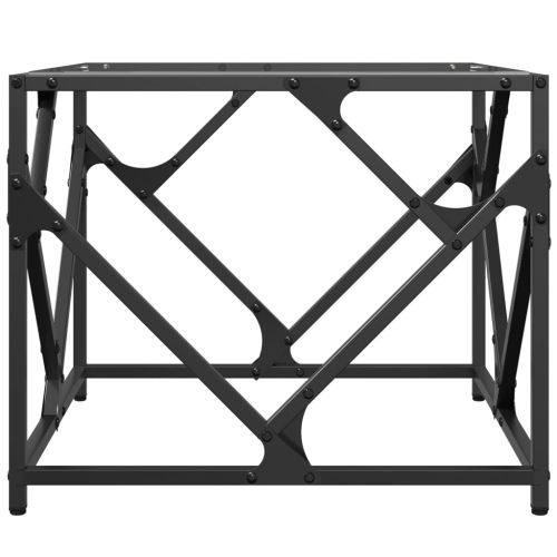 Маса за кафе с прозрачен стъклен плот 50x50x41 см стомана