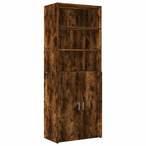Шкаф за съхранение, опушен дъб, 70x42,5x225 см, инженерно дърво