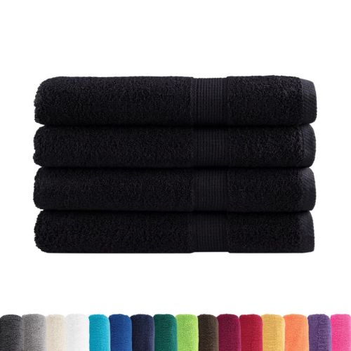 Премиум кърпи SOLUND 4 бр черни 100x200 см 600 gsm
