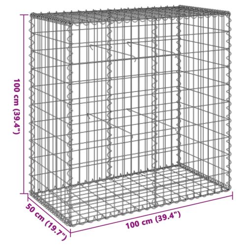 Габионна кошница с покритие, 100x50x100 см, поцинковано желязо