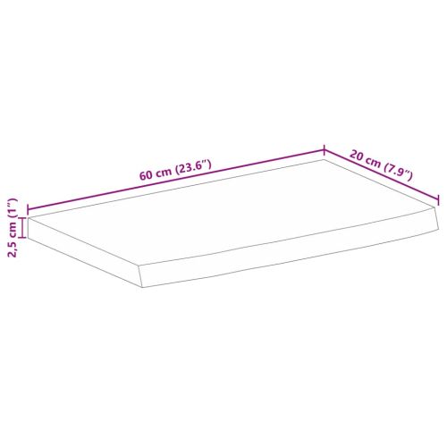 Плот за маса, 60x20x2,5 см, жив ръб, грубо мангово дърво масив