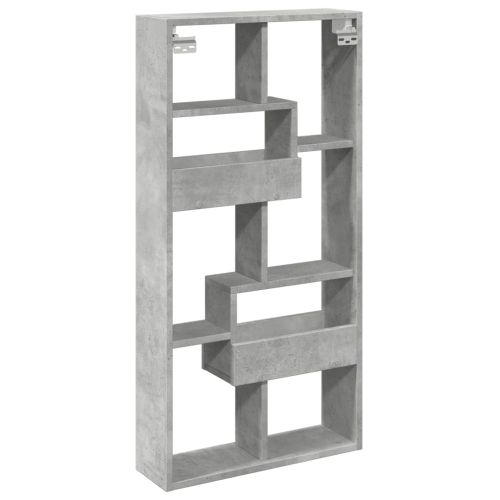 Стенен шкаф, бетонно сив, 50x15x100 см, инженерно дърво