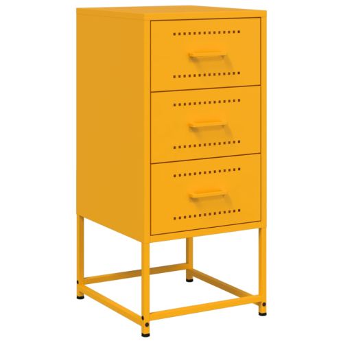 Нощни шкафчета 2 бр горчица жълто 36x39x78 см стомана