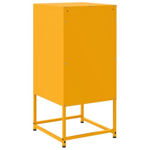 Нощни шкафчета 2 бр горчица жълто 36x39x78 см стомана