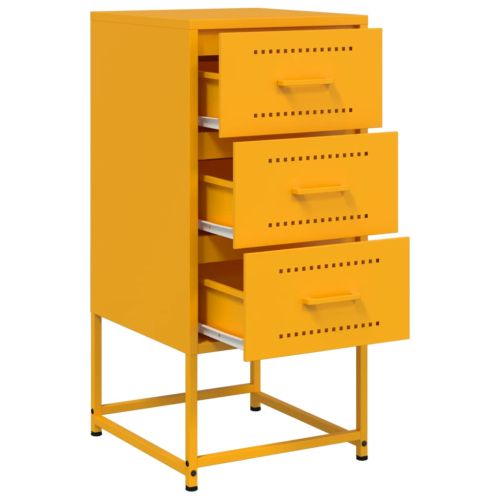 Нощни шкафчета 2 бр горчица жълто 36x39x78 см стомана