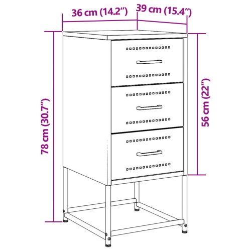 Нощни шкафчета 2 бр горчица жълто 36x39x78 см стомана
