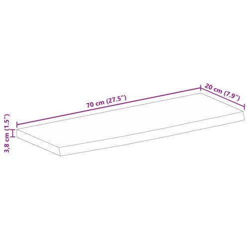 Плот за маса, 70x20x3,8 см, жив ръб, грубо мангово дърво масив