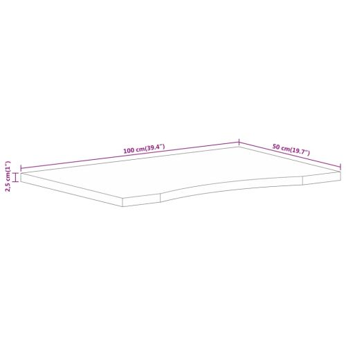Плот за бюро с извивка 100x50x2,5 см грубо мангово дърво масив