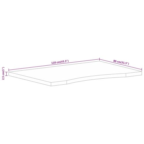 Плот за бюро с извивка 110x80x2,5 см грубо мангово дърво масив