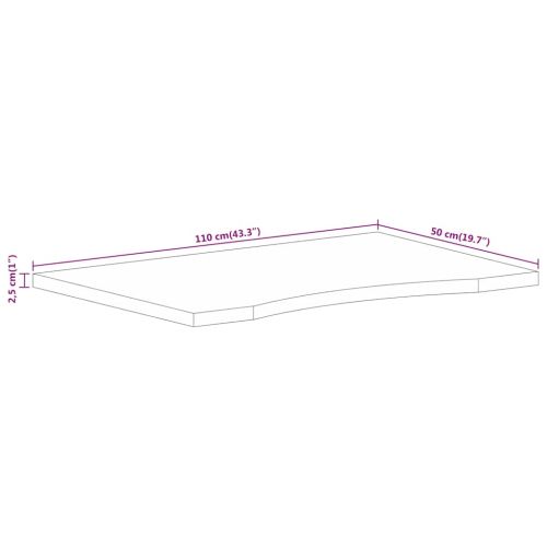 Плот за бюро с извивка 110x50x2,5 см грубо мангово дърво масив