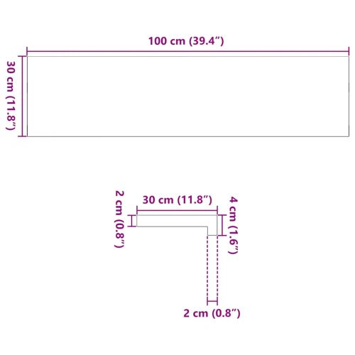 Стълбищни стъпала, 2 бр, 100x30x2 см, необработен масивен дъб