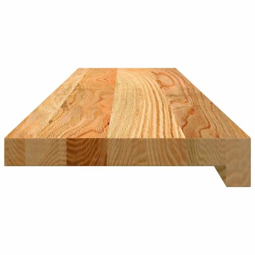 Прозоречни первази, 2 бр, светлокафяви, 90x20x2 см, дъб масив