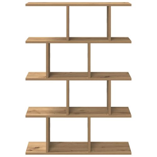 Стенен кубичен рафт, 12 отделения, дъб артизан, инженерно дърво