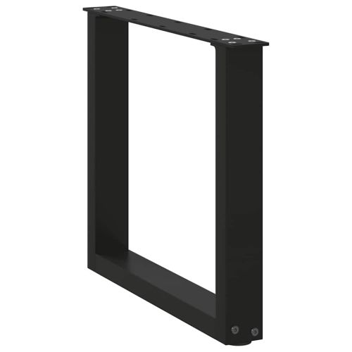 Крака за масичка за кафе, U-образни, 2 бр., черни, 50 x (42-43) см, стомана