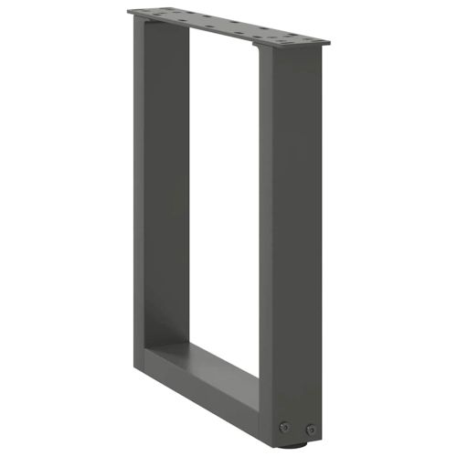 Крака за масичка за кафе, U-образни, 2 бр., антрацит, 38 x (42-43) см, стомана