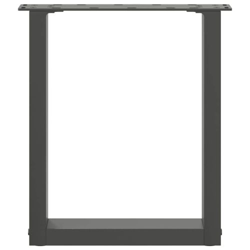 Крака за масичка за кафе, U-образни, 2 бр., антрацит, 38 x (42-43) см, стомана