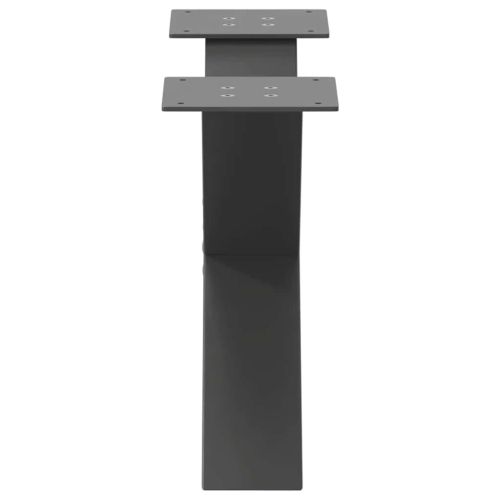Крака за масичка за кафе, X-образни, 2 бр., антрацит, 50x(30-31) см, стомана