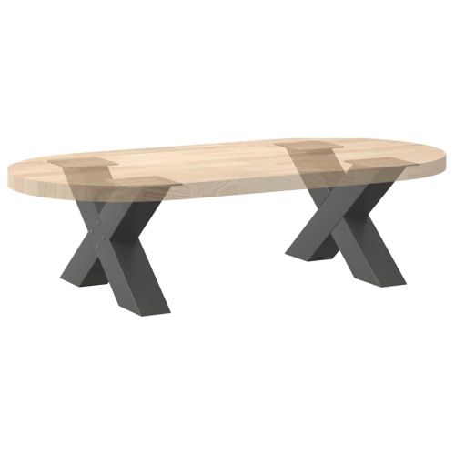 Крака за масичка за кафе, X-образни, 2 бр., антрацит, 50x(30-31) см, стомана