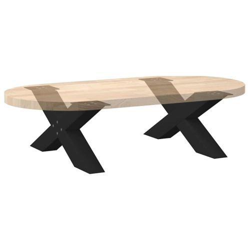 Крака за масичка за кафе, X-образни, 2 бр., черни, 70 x (30-31) см, стомана